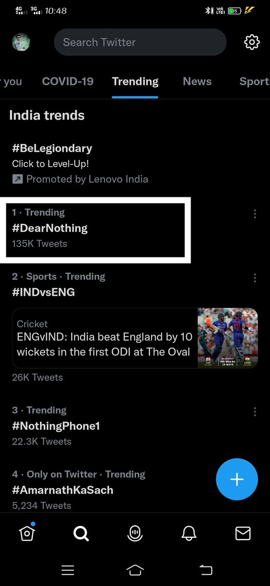 JeelanPrince's tweet photo. #Dearnothing    135k completed present #trendingno1  in Twitter in India.           #PrasadtechinTelugu https://t.co/CjxmhfePEY