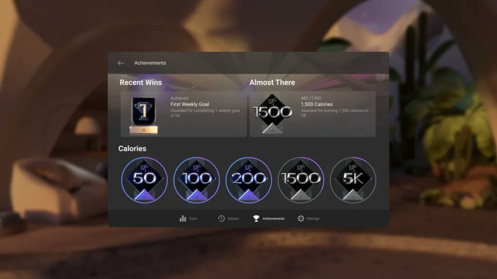 UploadVR's tweet photo. The latest Meta Quest software update adds trends and achievements to Oculus Move, as well as improving the available options for parental supervision. 

More details here.

https://t.co/igZZq9KXhW https://t.co/kQSbkH02KA
