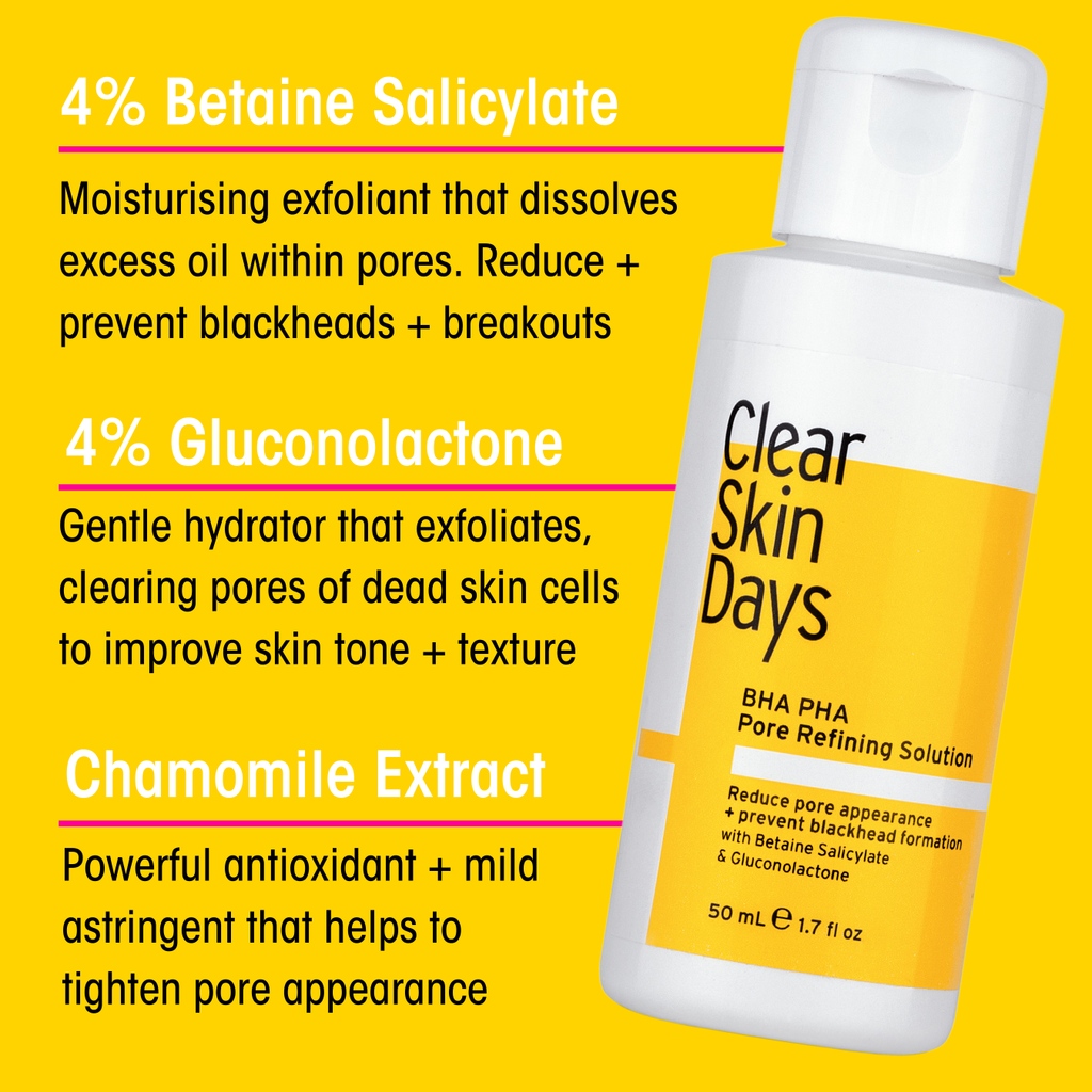 clearskindays's tweet photo. Formulated to perfectionπ Your skin will absolutely love the ingredients in our BHA PHA Pore Refining Solution! Why wouldn't you use it in your skincare routine?π
#clearskindays #porerefining #blackheads #skincareroutine #skincareproductsthatwork #oilyskin #oilyskincare https://t.co/fUYLgkMnFF