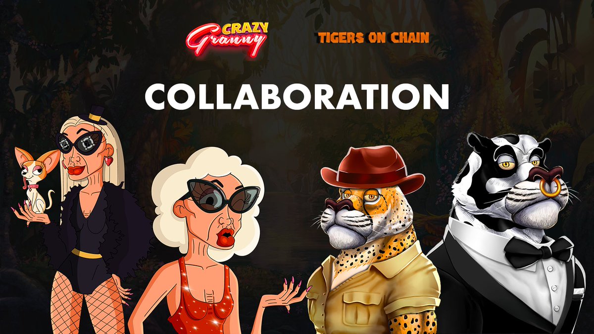 Tigers On Chain X Crazy Granny🎉

Today we're announcing our partnership with <a href="/Crazygrannynft/">Crazy Granny NFT</a> which offers a new NFTstaking experience on Elrond

With our partnership, they will buy our tigers on the secondary market and you can earn tigers by staking your Granny on their website