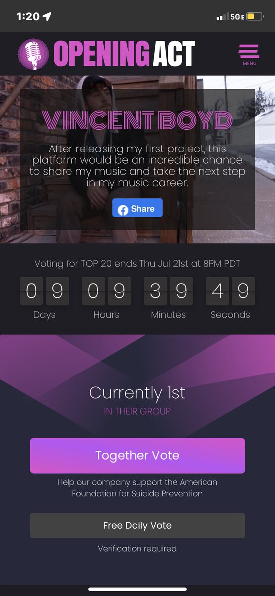 vincentboyyd's tweet photo. We’re currently in 1st🤯🤯🤯
Day 2- vote AGAIN &amp; keep running it up!!! 📈📈📈🙏🏻🙏🏻

https://t.co/IZpkK3IS02 https://t.co/uGmMqsllUA