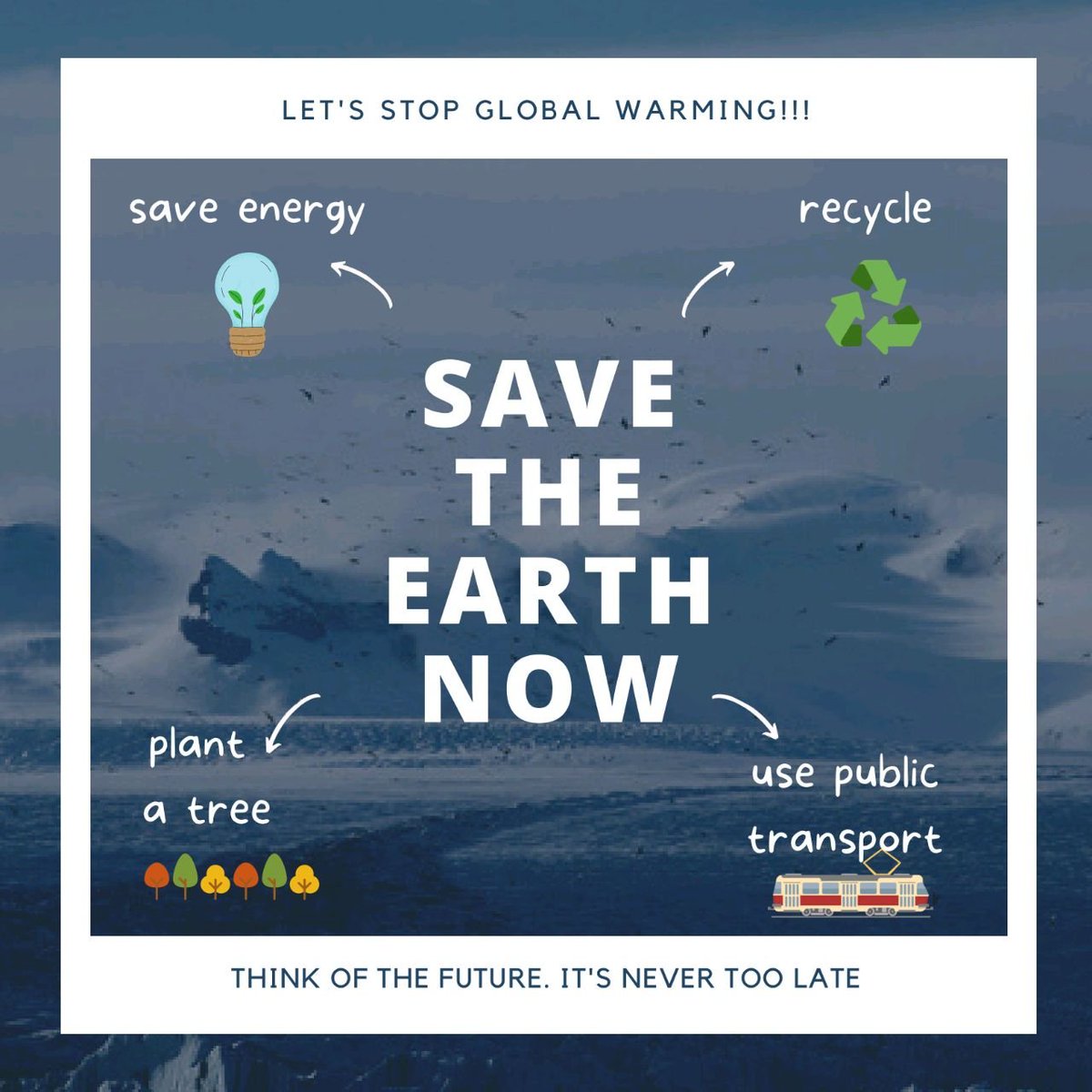 Yes_Ecosystem's tweet photo. Join Yes World's Biggest mission to save Earth. 

Save Energy
Recycle
Plant a tree
Use public transport 

#biggestmission #yesworld https://t.co/Uebk6Hwxox