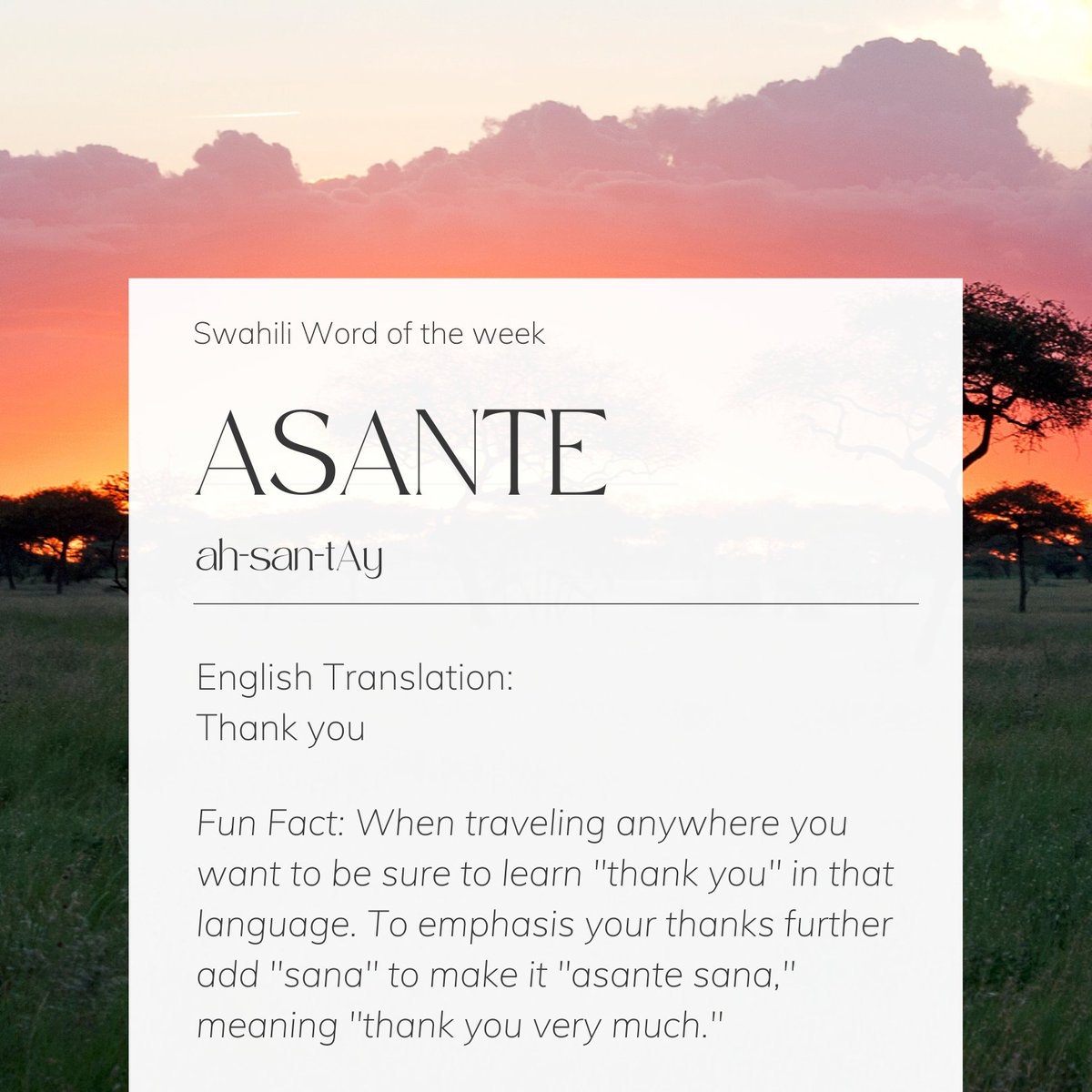 RedSweaterPro's tweet photo. #swahili #wordoftheweek #tanzania #africanlanguage https://t.co/mwodpQWXbZ