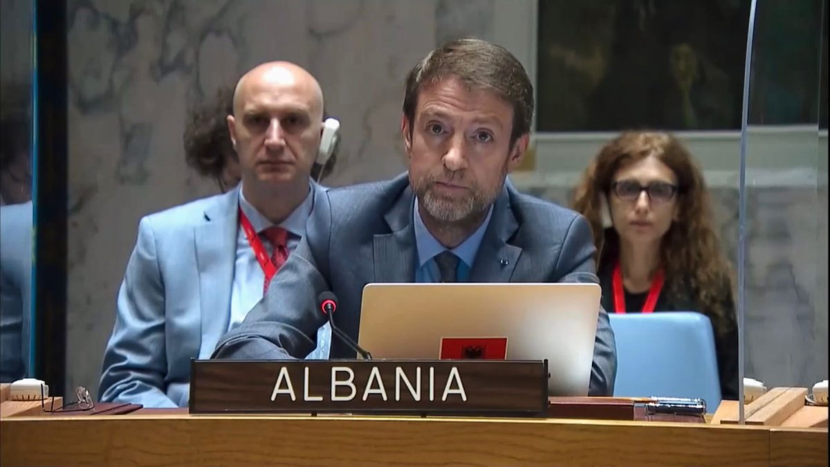 AlMissionUN's tweet photo. At first #UNSC Open Debate on Strategic Communications in UN PKOs, 🇦🇱 emphasised that disinformation undermines facts, hides crimes &amp; distorts realities

Careful communication is key to properly &amp; securely implement the mandate of the PKOs on the ground

📜https://t.co/dvj0mjkU5l https://t.co/jsG1reBz37