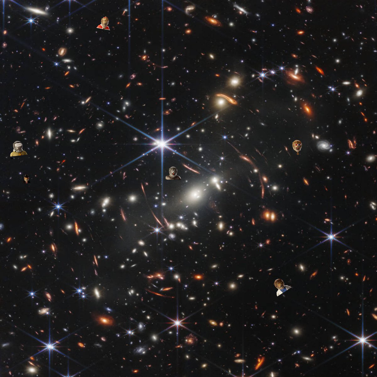 CryptoKingsClub's tweet photo. NASA releases picture from the James Webb Space telescope. Zoom in to see our very own shocking discovery 🧐😱🦁
#NFT #CryptoKingsClub #ETH https://t.co/9XqHJ5BB6l