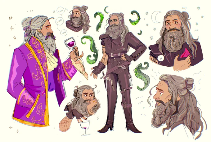 did not put anything together for #PortfolioDay this year but you may perceive all the OFMD fanart I drew while working under NDA 🏴‍☠️✨ 