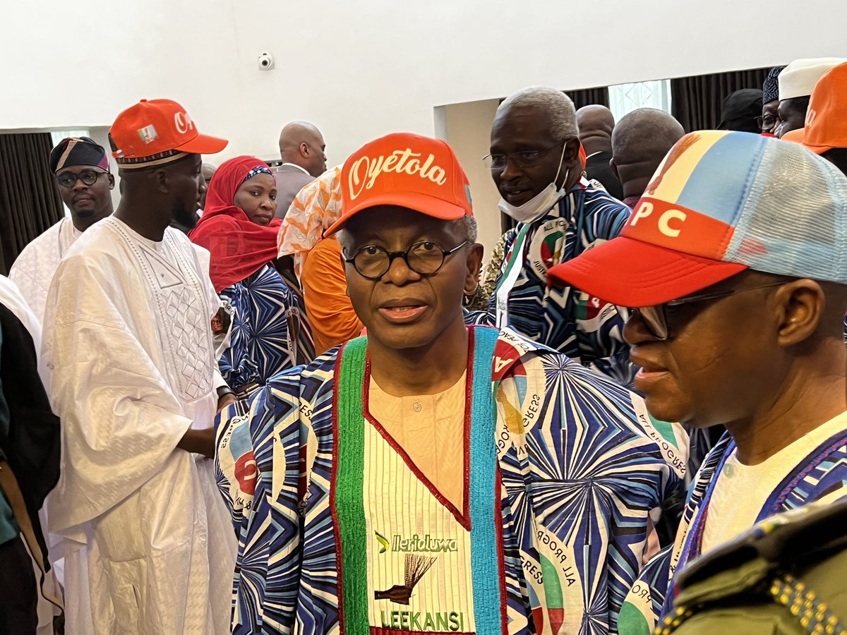 GovKaduna's tweet photo. Malam Nasir @elrufai is in Osogbo for the APC’s grand rally for the reelection of Governor Adegboyega Oyetola. https://t.co/kgUcAqokXZ