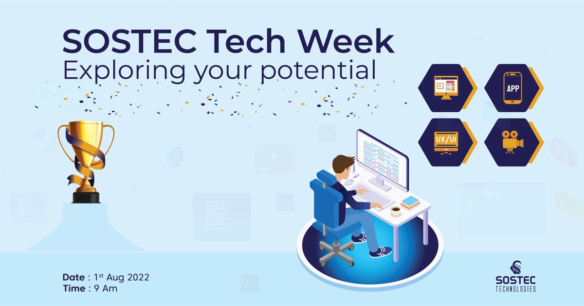 The aim of SOSTEC Tech Week is to continuously engage with young aspiring developers &amp; graduates on a track to excel in various tech skills hat can get them through to demonstrate job readiness to transform society and solve numerous community challenges.

#SOSTECTechWeek2022