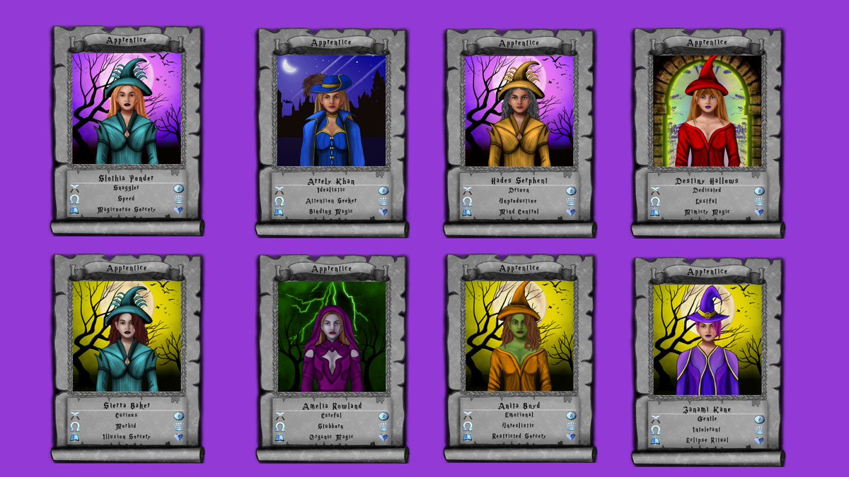 By minting an Apprentice card for 33 $FTM you are officially enrolled in the academy and have begun your magical journey. 
This first phase of mints consists of 1096 Witches beautifully drawn &amp; named accompanied by individual Strength, Weakness &amp; Area of Study details.