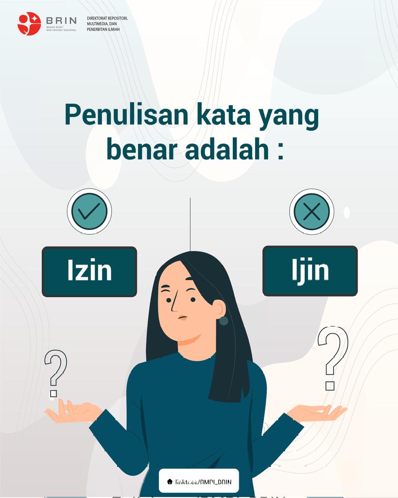 penerbit_BRIN's tweet photo. Benar #KawanBRIN, menurut KBBI penulisan kata yang benar pada pertanyaan pertama, yaitu "izin" dan untuk pertanyaan kedua, yaitu "sekadar".

Sekian kuis kali ini, jangan sampai salah tulis lagi ya, #KawanBRIN. Sampai jumpa kembali!

#PenerbitBRIN #BRIN #KataBaku #PenulisanKata https://t.co/KUlChrOg1h