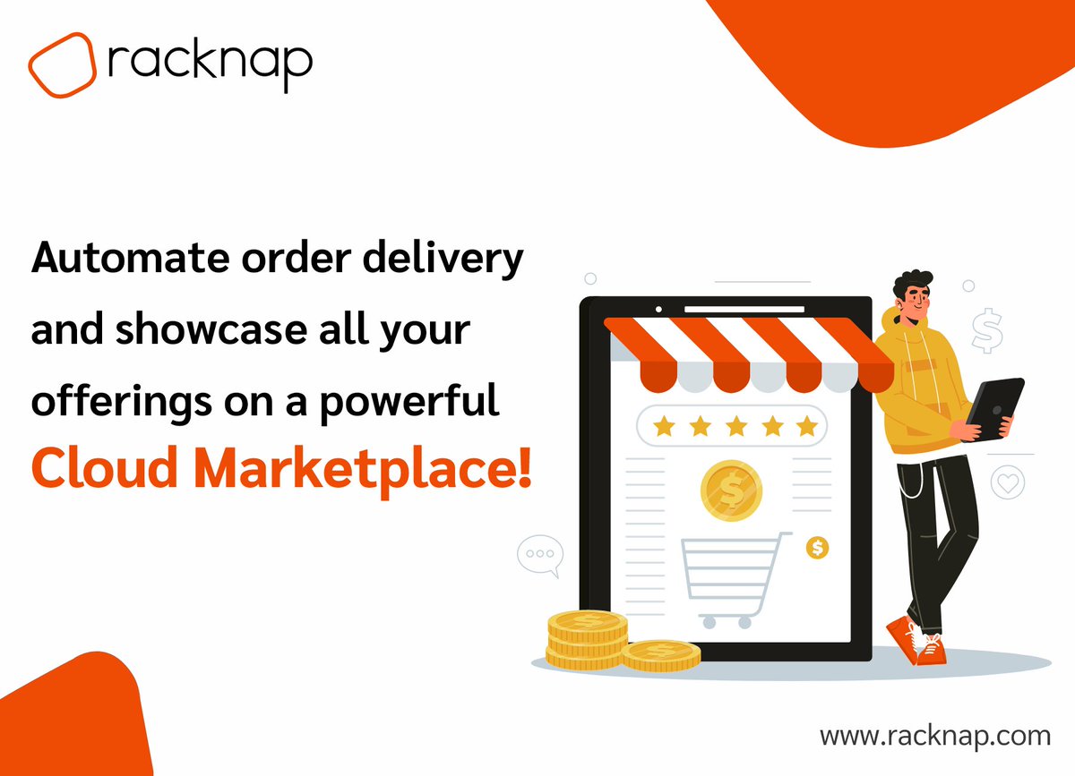 RackNap's tweet photo. Save time, cost, and effort with an automated cloud marketplace that makes you ready to sell. Set up an automated sales &amp; ordering process with cross-selling and up-selling capabilities &amp; grow your #business.

Launch your own #cloud marketplace today: https://t.co/L6vFkVOdPQ https://t.co/l8glRGT3ki