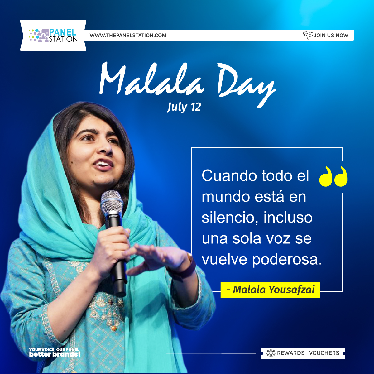 TPS_Chile's tweet photo. Una voz es todo lo que se necesita para lograr un cambio masivo. Y estamos agradecidos a Malala Yousafzai por hablar cuando importaba. ✌️👏🧕
.
.
#thepanelstation #tps #paidsurveys #MalalaYousafzai #Malala #Feminism #malaladay #WorldMalalaDay #MichelleObama #OprahWinfrey https://t.co/cVOYCAyJy0