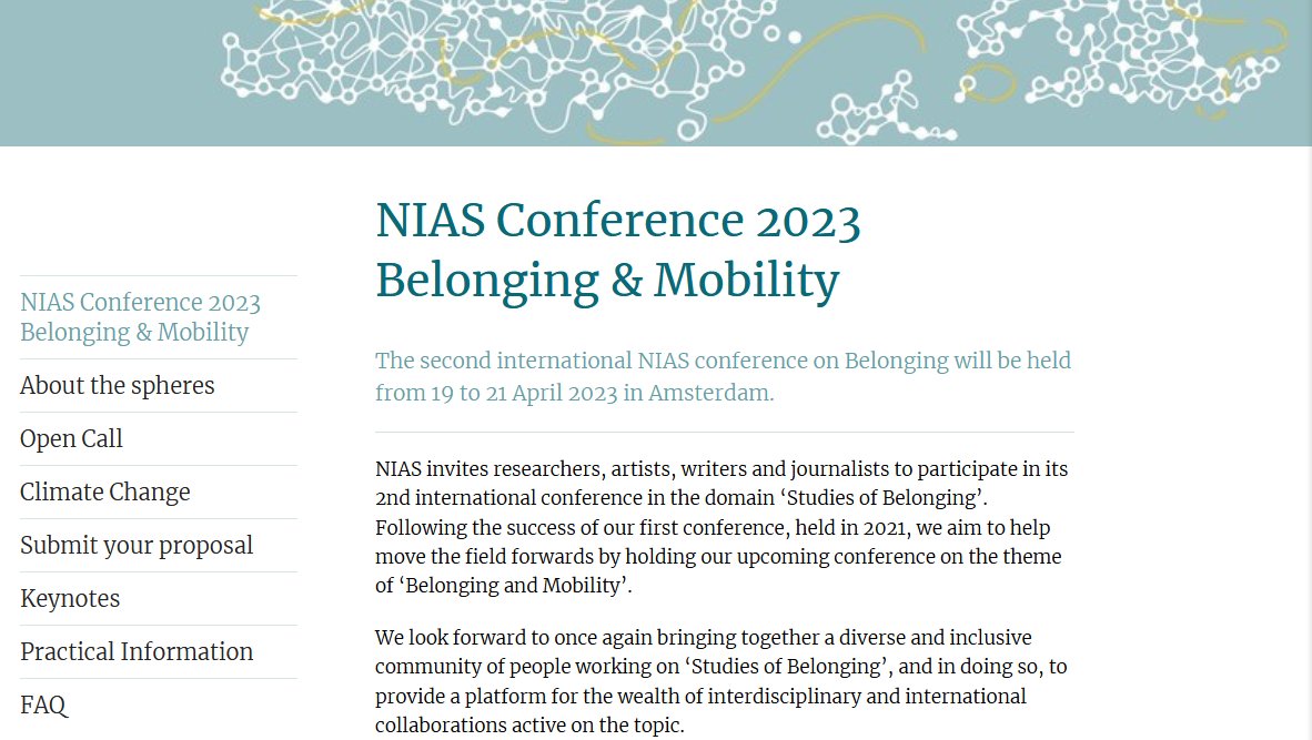 Leolucassen's tweet image. I am one of the &apos;sphere curators&apos; for next year&apos;s &apos;Belonging &amp;amp; Mobility&apos; Conference of the @NIAS_KNAW in Amsterdam. Please find below the open call. Don&apos;t hesitate to contact me at the @IISG_Amsterdam @drg1949 @Greeneland @ReeceJonesUH @SaskiaBonjour 

nias.knaw.nl/conference/
