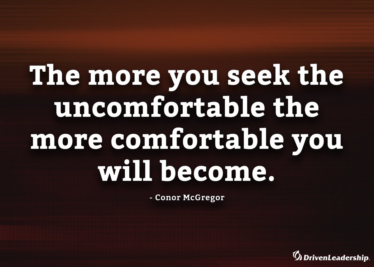 drvnleadership's tweet photo. Become comfortable with being uncomfortable. That's where growth, creativity, and breakthroughs happen!
#drivenleadership #leadershipNOW #defythestatusquo #BOLD https://t.co/LISgY8Tu6H