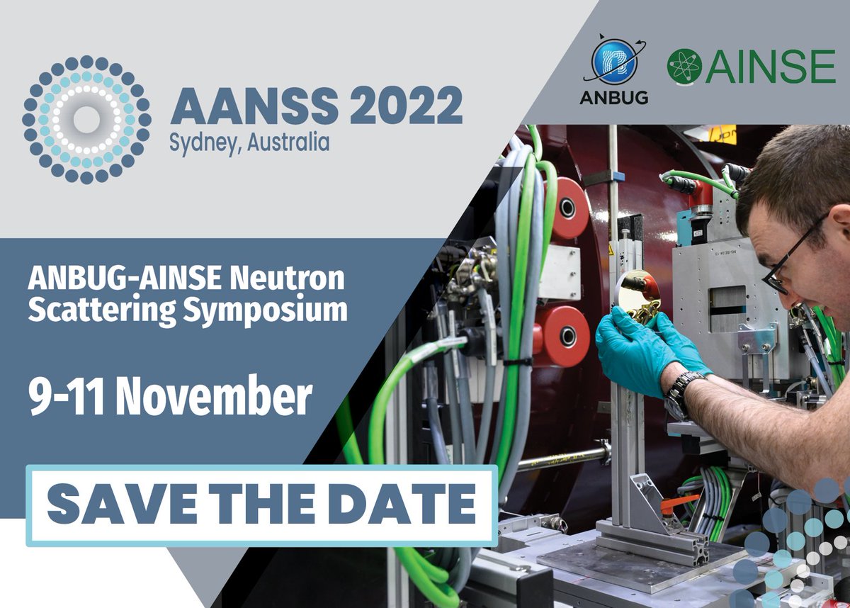 🔊SAVE THE DATE! ➡️I'm excited to be Chair of the 2022 @ANBUGneutron-@AINSE_Ltd #Neutron Scattering Symposium to be held in person @ANSTO Lucas Heights campus 🇦🇺 📅9-11th Nov 2022 📧 anbug2022@ansto.gov.au ✅More details coming soon! #AANSS2022 #ANSTO_neutrons #ANSTO_deuteration