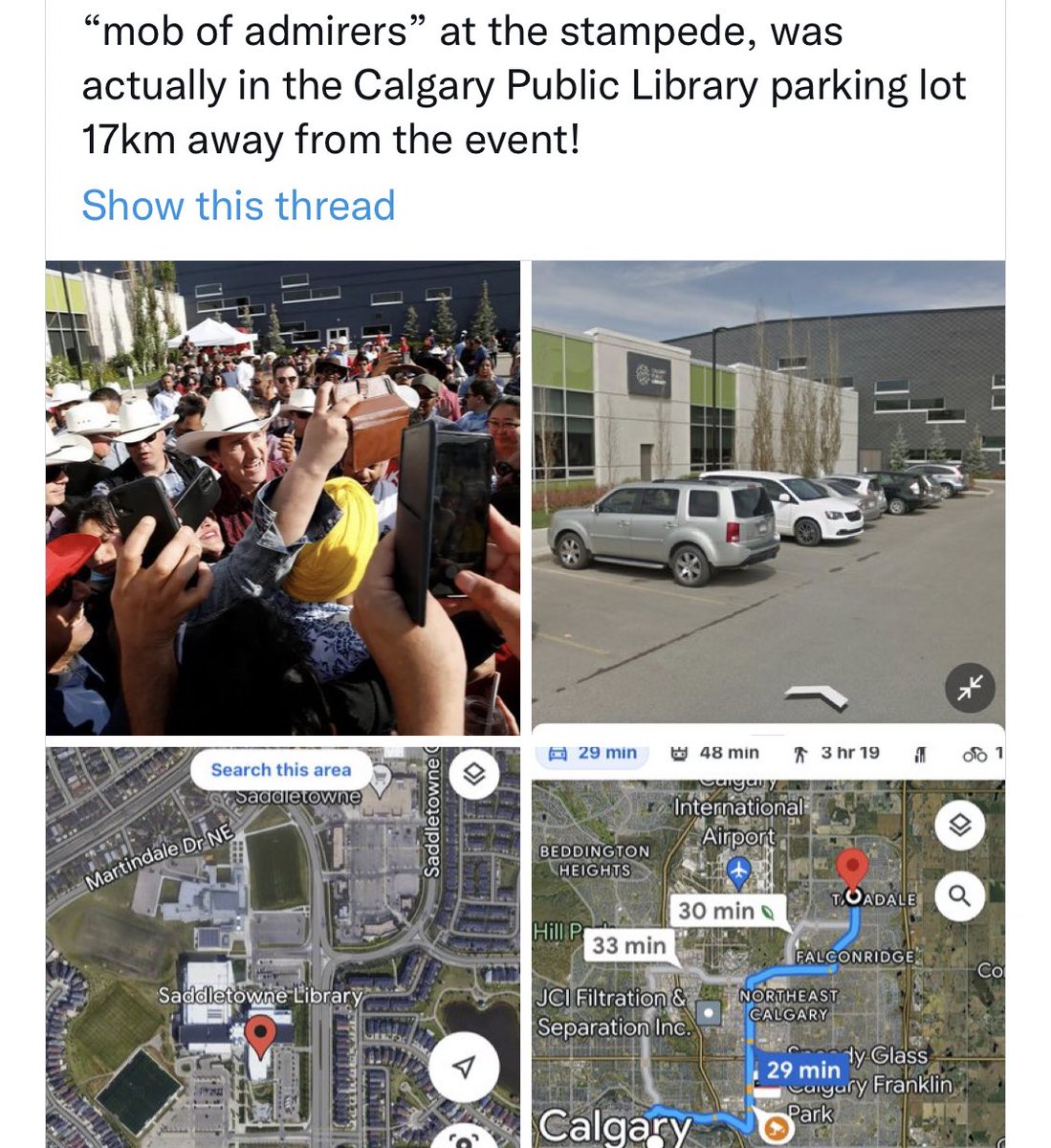 National Citizens Coalition (@natcitizens) on Twitter photo Is it still a "mob of admirers at the Stampede" if you’re allegedly a half-a-day’s ride from the Stampede? 😂
(Cowboy hat tip: <a href="/its_Graham_/">🇨🇦Graham🇺🇸❌</a>) Is it still a "mob of admirers at the Stampede" if you’re allegedly a half-a-day’s ride from the Stampede? 😂
(Cowboy hat tip: <a href="/its_Graham_/">🇨🇦Graham🇺🇸❌</a>)