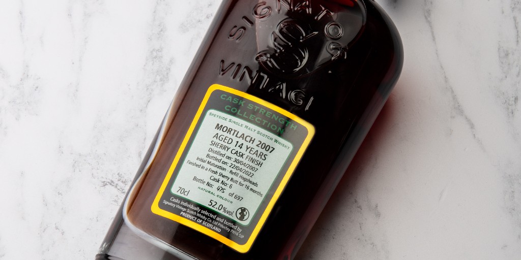 Mortlach 2007 Sherry Cask Finish - New in #Whisky > bit.ly/3a78seZ

Bottled by #SignatoryVintage this is a cask strength release of Sherry Cask finished #Mortlach.  The Beast of Dufftown produces a big and bold spirit that can be tamed by the #sherrycask.