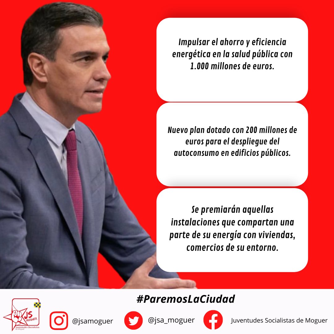 JSA_Moguer's tweet photo. LAS 15 MEDIDAS PARA PALIAR LA INFLACIÓN DE PEDRO SÁNCHEZ.

🌹 En el día de hoy, el Presidente del Gobierno de España, Pedro Sánchez, ha dado a conocer las 15 medidas con las que pretende hacer frente a la inflación, así como ayudar a los jóvenes y a las familias españolas. https://t.co/qyhsoHJOXg