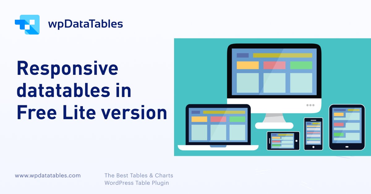 wpdatatables's tweet photo. Free version update:
Now each datatable can be responsive where you can choose which columns you want to be visible or hidden on tablets and/or mobiles.

https://t.co/Xa1vVaupAi

#wpdatatables #wordpresswebiste #tableplugin #WP #webdevelopment #webdesign #datatables #charts https://t.co/UiImgksVji