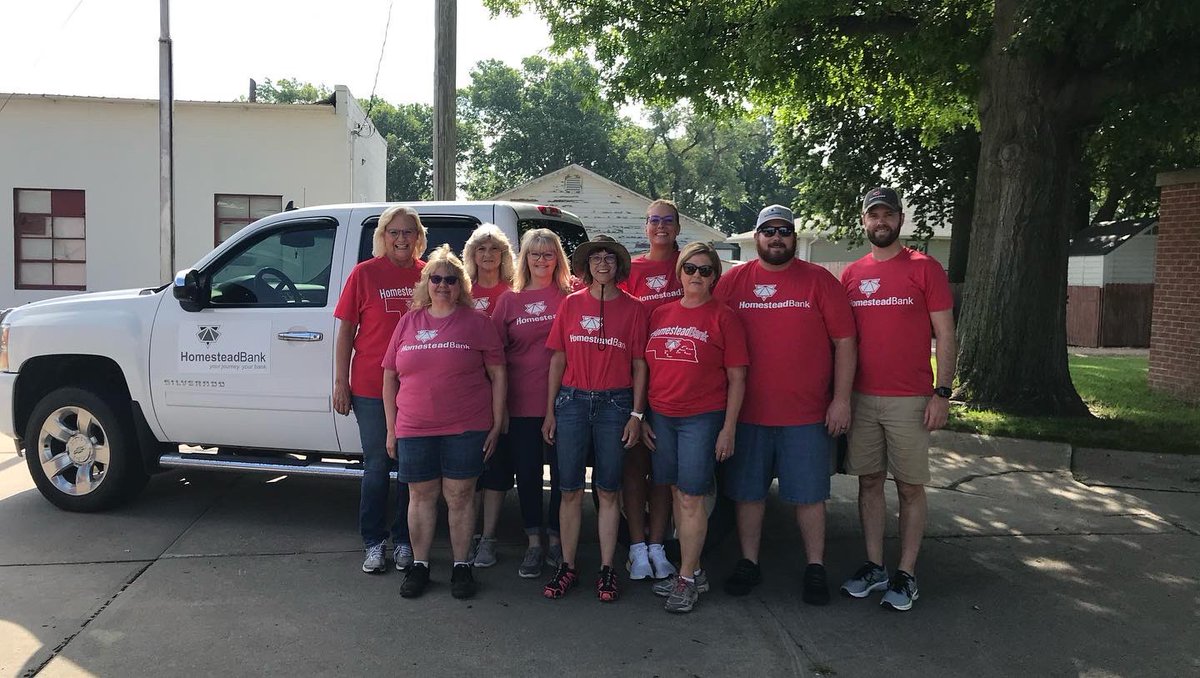 Homestead_Bank's tweet image. The entire St. Paul branch participated in the 31st Annual Grover Cleveland Alexander (GCA) Days parade this past Saturday. The theme was “Slice of the Good Life”.