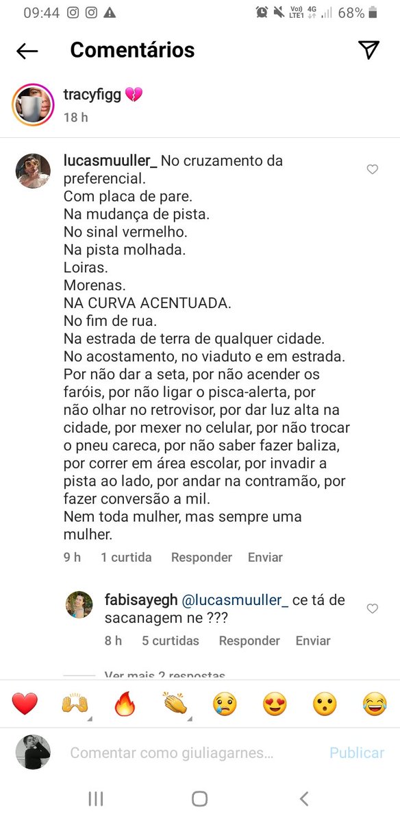 giuliagarnes's tweet photo. futuro médico fazendo piadinha num post de desabafo sobre a violência contra mulher 
parabéns, querido 👏����👏 https://t.co/sGbC4tL3uW