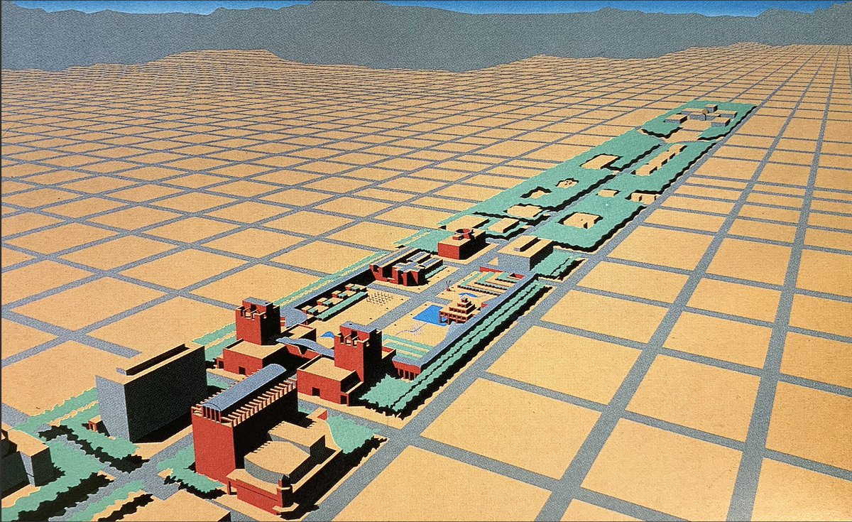 OSaumarezSmith's tweet photo. Sunbaked pomo perspectives of Arata Isozaki's unbuilt 1985 competition design for Phoenix Town Hall. https://t.co/B7TUscHlRh