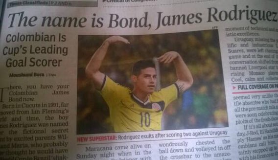 Happy Birthday to James Rodriguez. Without him, we wouldn t have the worst newspaper headline on record  