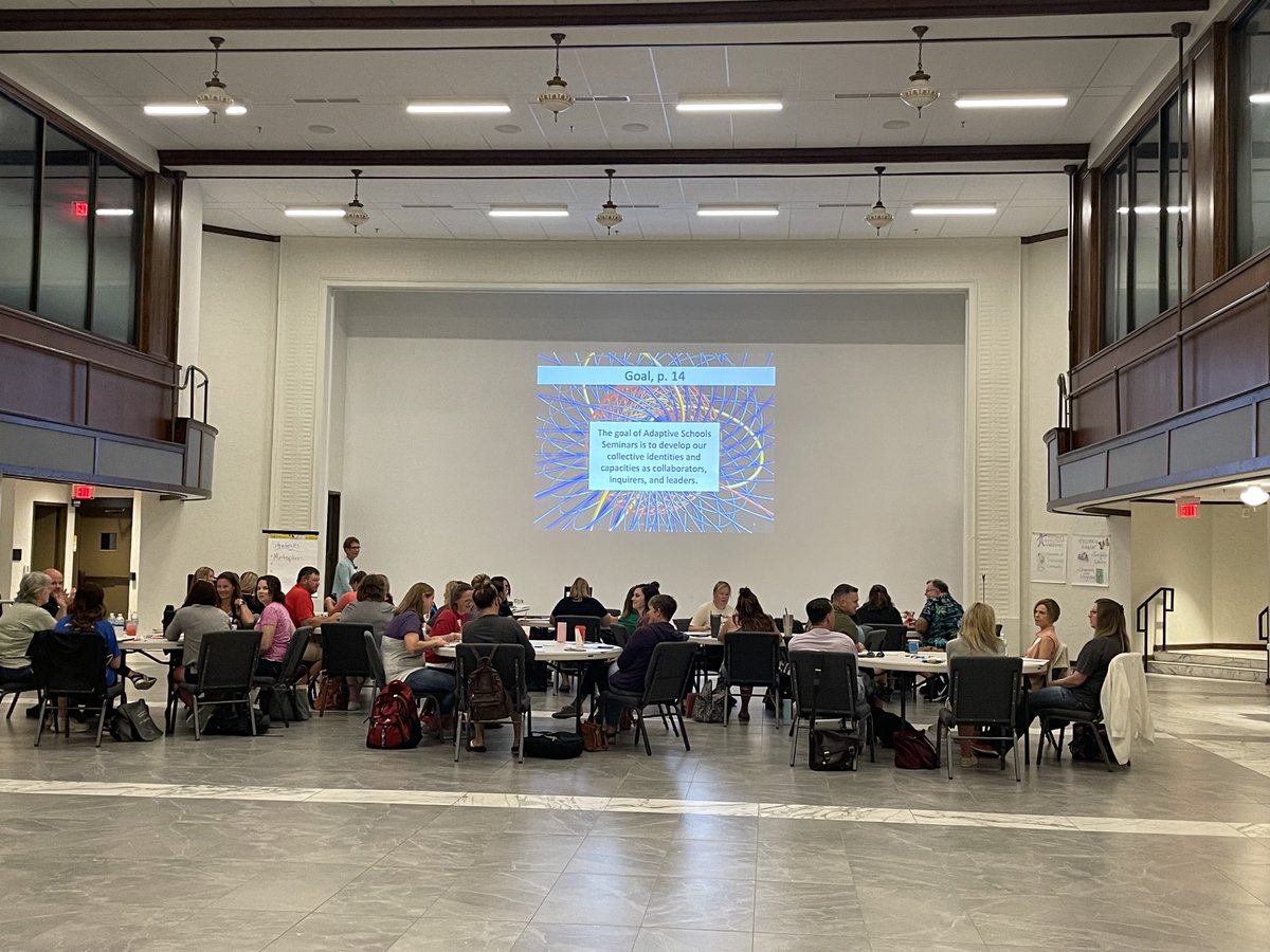 USD418's tweet photo. Teachers and leaders kicking off this week with Adaptive Leadership training with Dr. Gillespie. #pursuegreatness https://t.co/ckUfQZlfes
