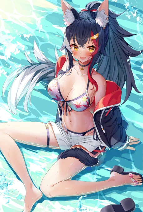 水着みぉ～ん
 #フォロワー10万人以下の絵師が力作を投稿してたくさんのフォローを貰うタグ 
