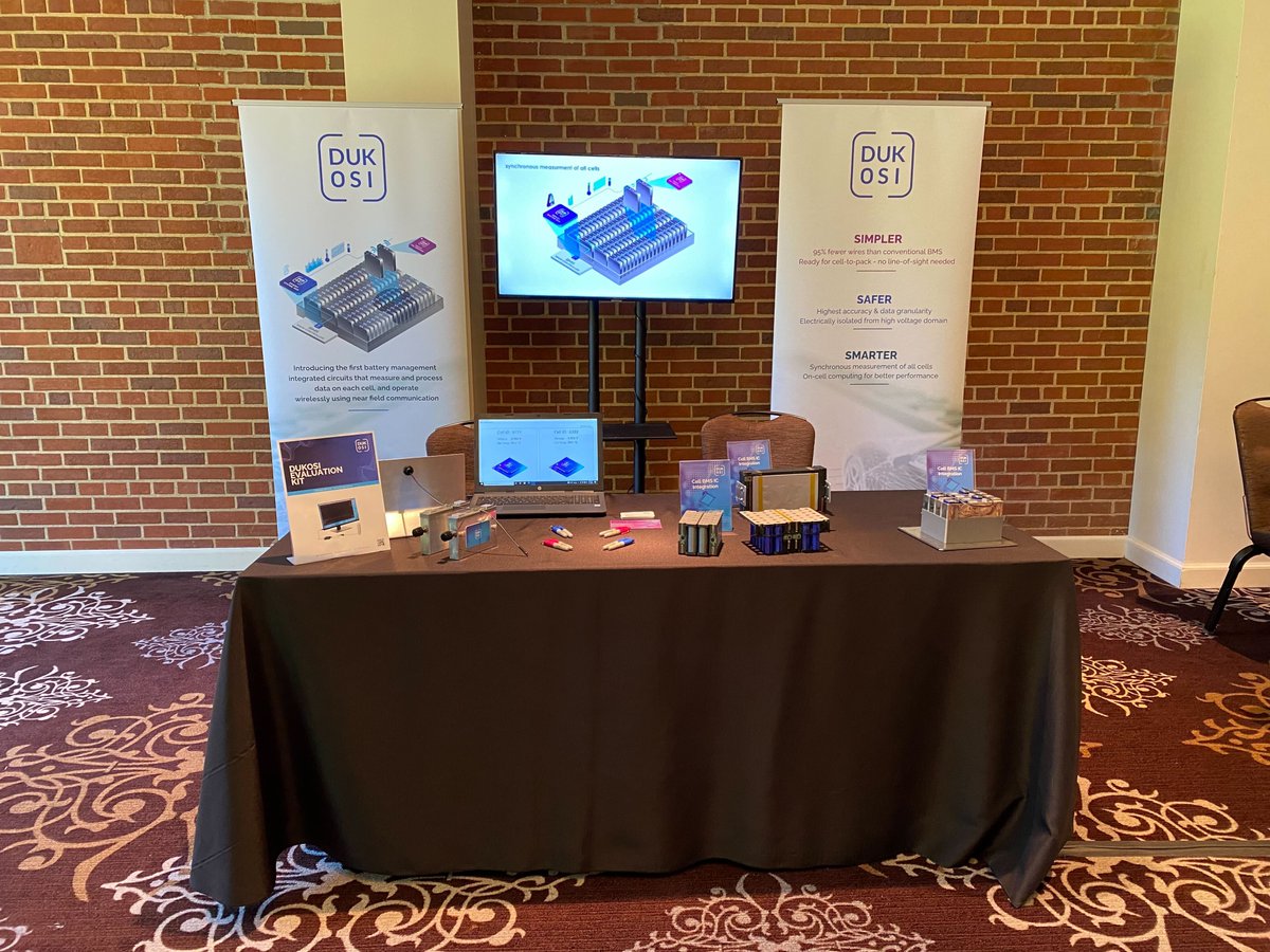 dukosi's tweet photo. The @PlugVolt battery seminar in Plymouth, MI (USA) is on!

Come and meet the Dukosi team in #table4. Learn more about our chip-on-cell solution and get insights about wireless BMS!

#plugvolt #batteryseminar #conference #plugvolt2022 #bms #integratedintelligence #plymouth https://t.co/6BtRvQPPMX