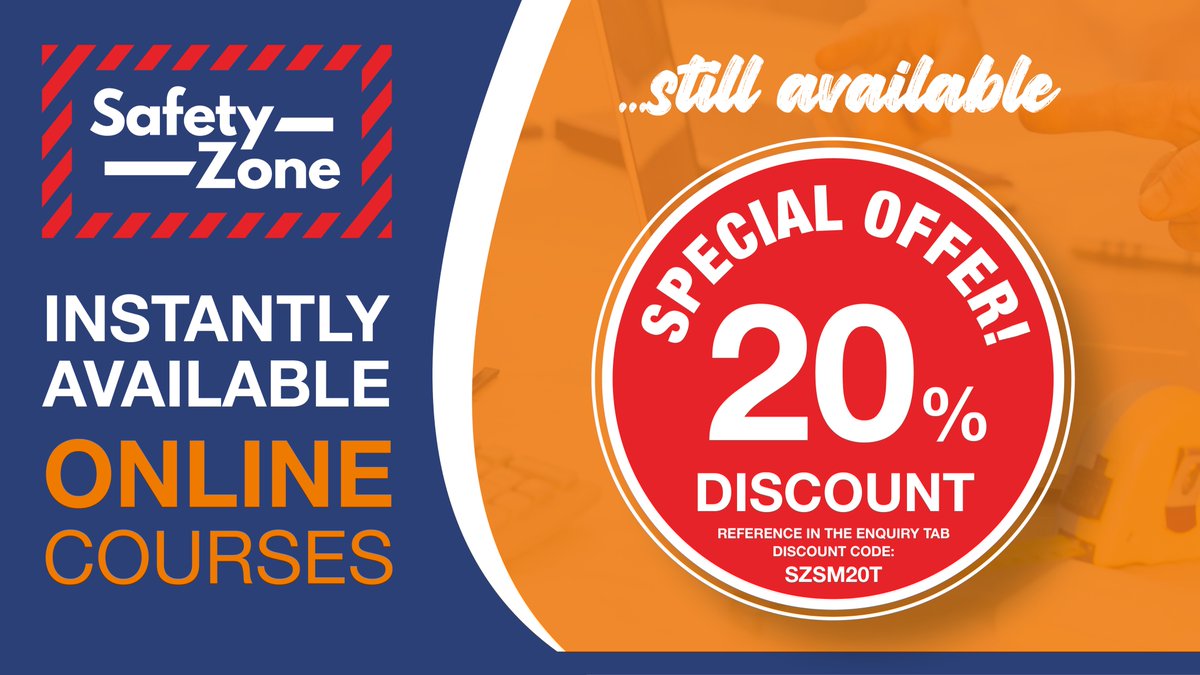 📢Act now and get 20% off your Online Course. 
This offer will be open until July 31st 2022. Reference in the enquiry tab, discount code: SZSM20T 
For more details visit us at:safety-zone.scot/contact-us
or call us on 07977023254