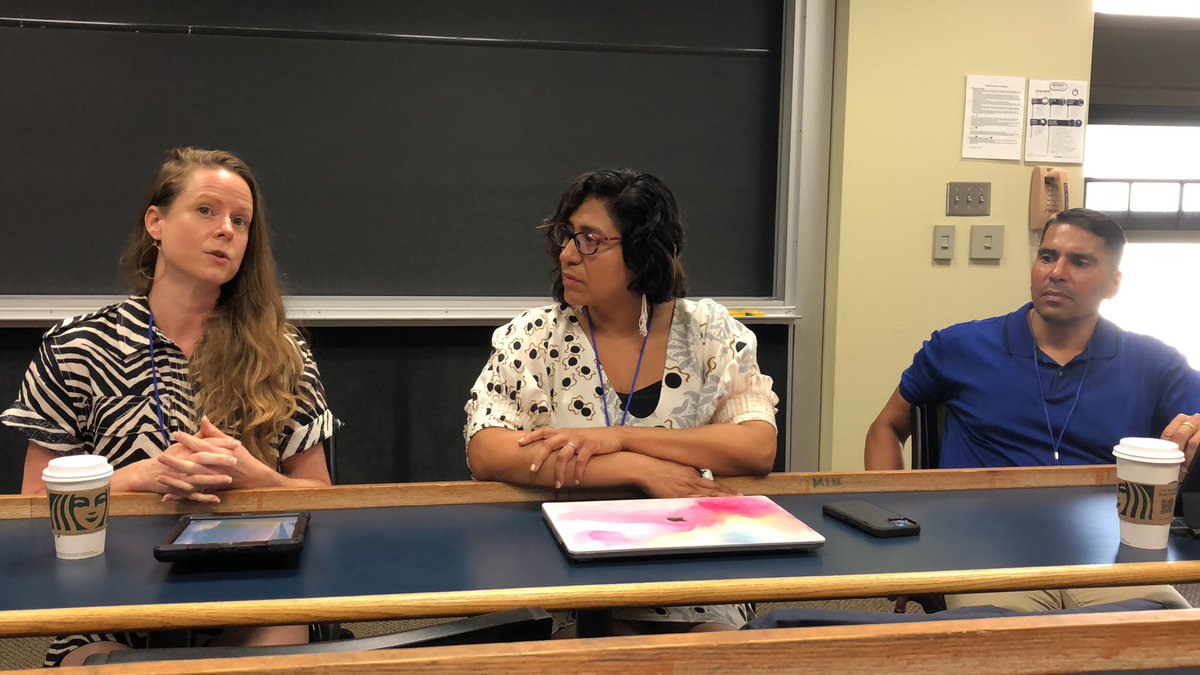 larrylafountain's tweet photo. Marci McMahon, @pherrera05 Patricia Herrera, and Israel Reyes-Crespo on Latinx theater and culture speaking at the @Latinx_Studies conference at Notre Dame. #lsa22nd https://t.co/CBfKzmRkkO