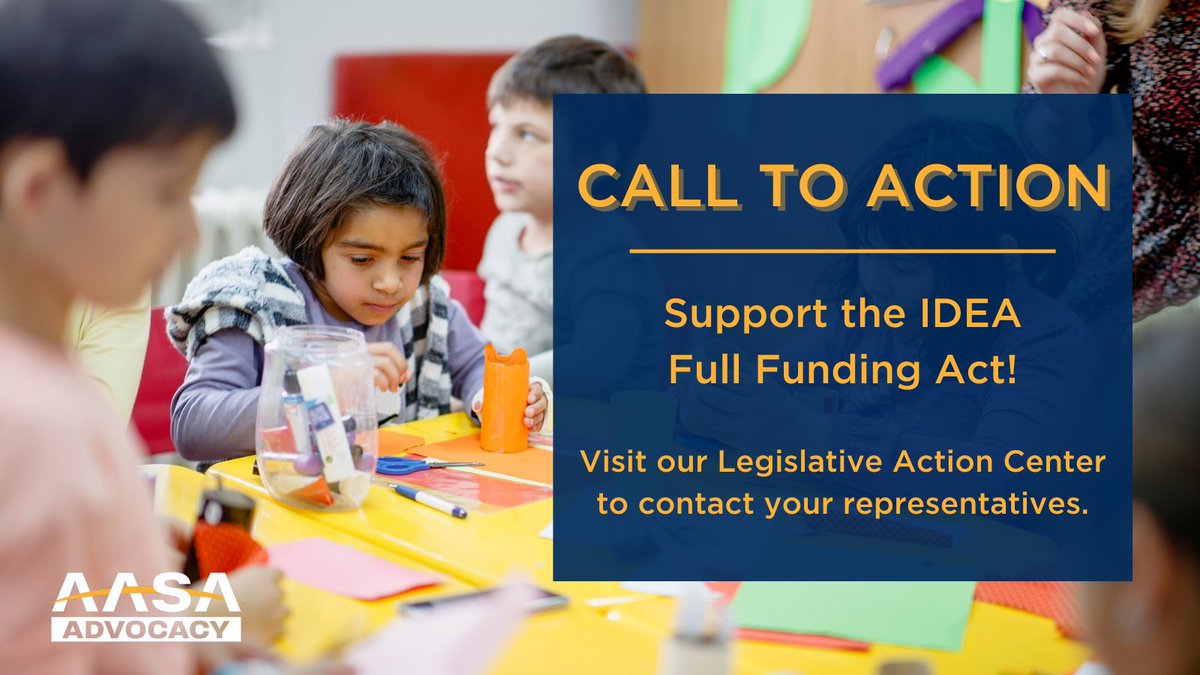 AASAdvocacy's tweet photo. CALL TO ACTION: Tell your Senators & Reps to support the IDEA Full Funding Act now! Be sure to use the IDEA Invoice templates to calculate the amount owed to your district & include it in your message. Visit our leg action center for messaging & templates: https://t.co/zbs0K4xtld https://t.co/qJGZFp66Um