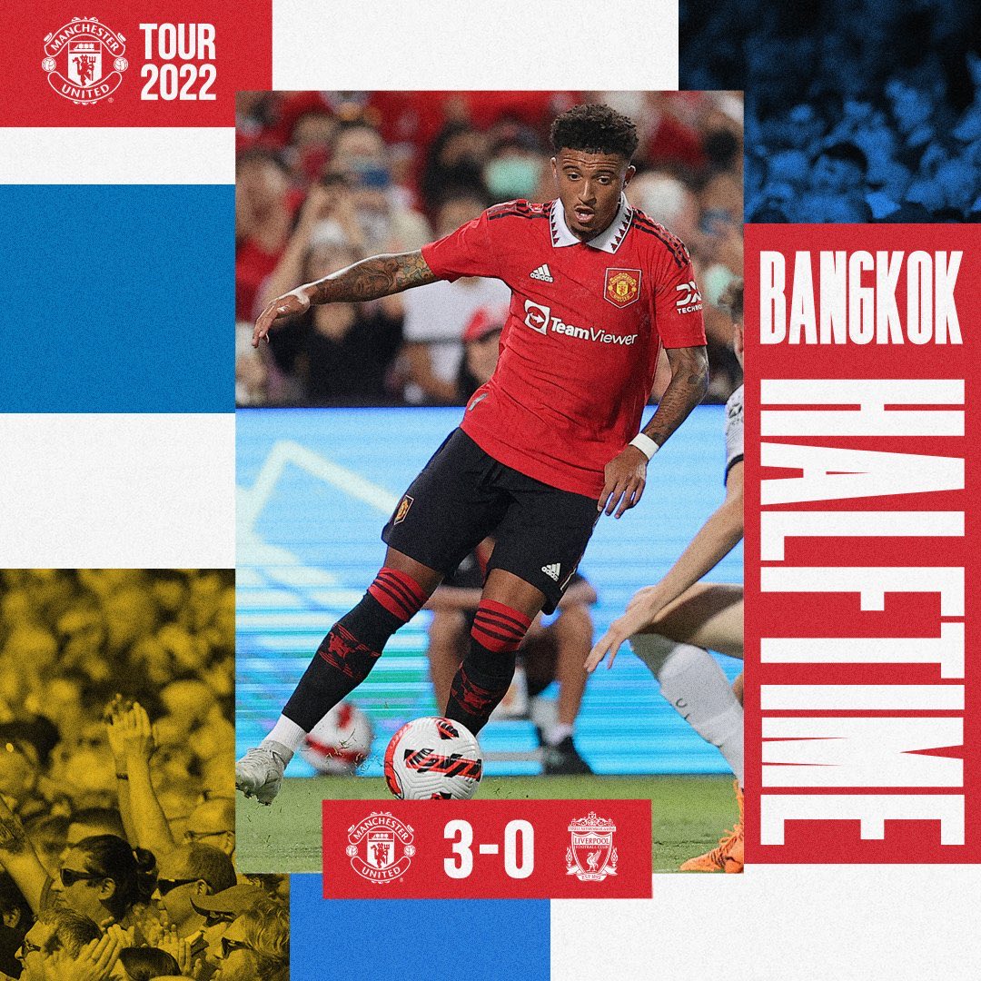 💥 <a href="/Sanchooo10/">Jadon Sancho</a>
✨ @Fred08Oficial
🔥 <a href="/AnthonyMartial/">Anthony Martial</a>

Mengakhiri babak pertama dengan keunggulan 3 gol! 💪

#MUFC || #MUTOUR22