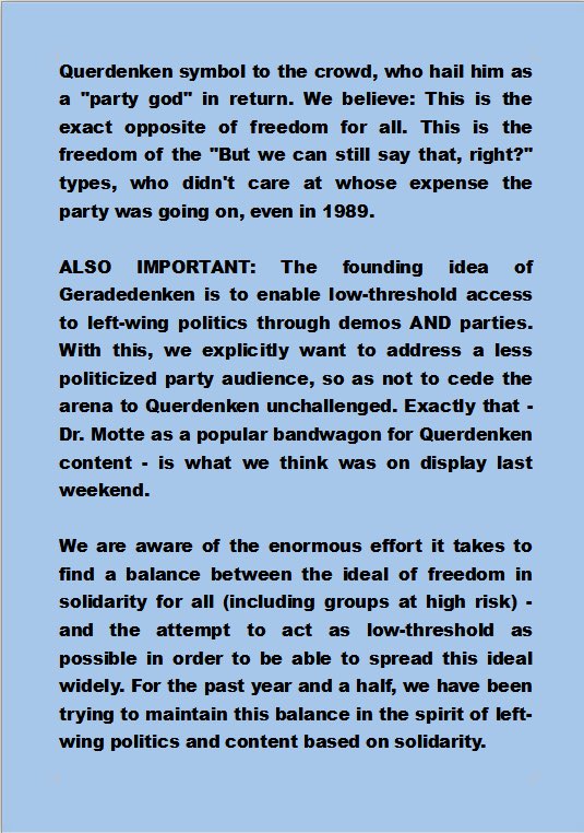 DenkenGerade's tweet photo. We‘ve been asked for an english translation of our statement about Dr. Motte and his „new“ #LoveParade. 

Feel free to leave a comment below. https://t.co/pI7yUQju0i