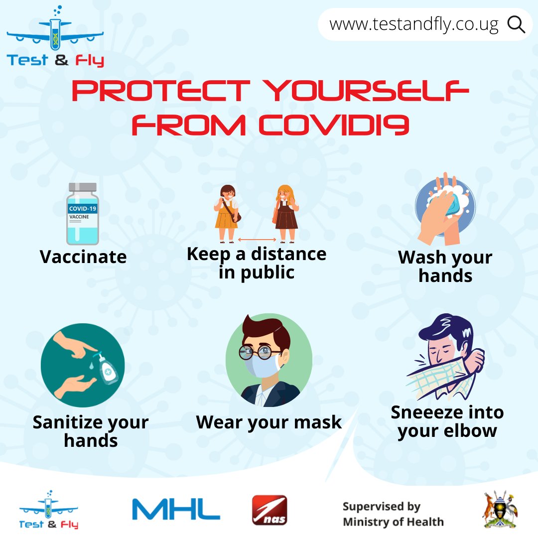 testandfly's tweet photo. Protect yourself from Covid 19 with these 6 steps.

#COVID19 #Covidvaccination #Testandfly https://t.co/HBXfm4eL4K