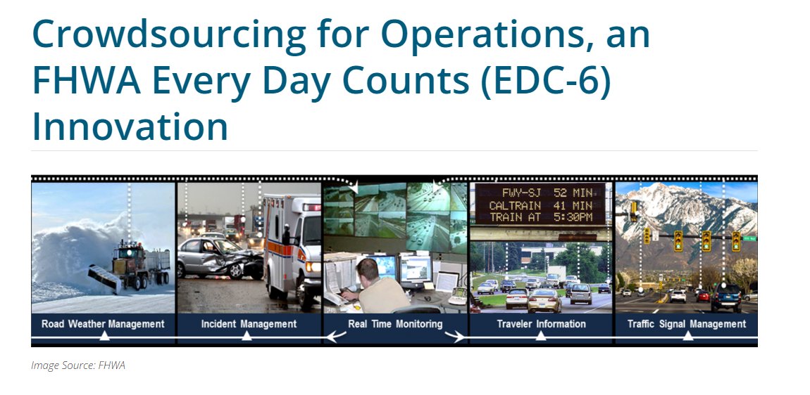 ITS_USDOT's tweet photo. Check out the latest @USDOTFHWA EDC-6 Crowdsourcing for Advancing Operations Innovation’s webinar on 7/20 at 1PM! This webinar will feature two agencies that are using multiple crowdsourced data to better plan for &amp; monitor #workzones #ITSPCB

Register:  https://t.co/o8m6eTrHE0 https://t.co/EgtEoGjS1F
