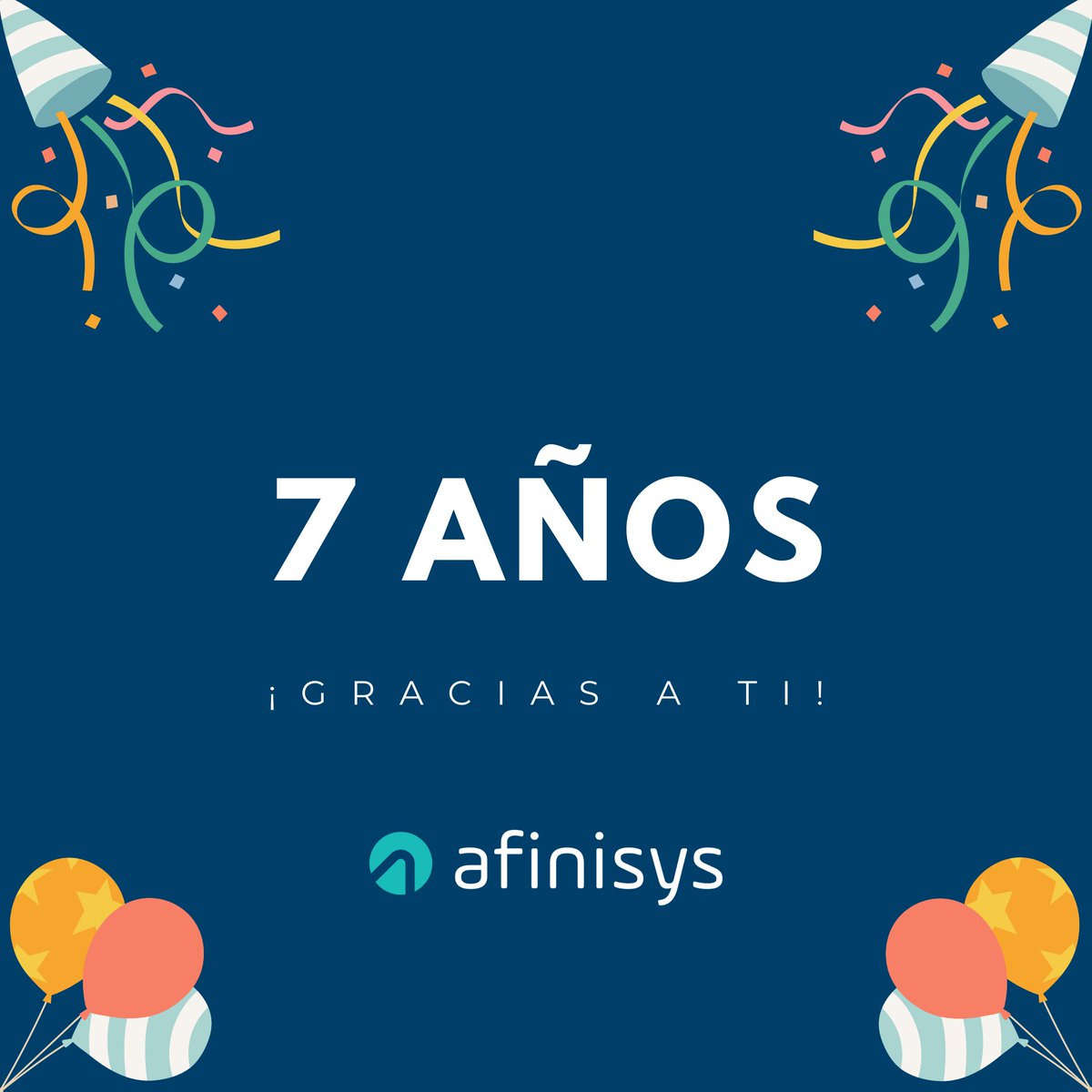 afinisys's tweet photo. Gracias a la confianza de nuestros clientes, proveedores y colaboradores, este mes celebramos nuestro 7mo #aniversario entregando soluciones tecnológicas de alto valor para las empresas en México y los EEUU. ¡Sigamos creciendo juntos! https://t.co/8zrARwWvce
