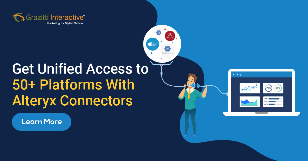 Grazitti's tweet image. With Alteryx connectors, you get unified access to social media &amp;amp; marketing channels, databases &amp;amp; online advertising platforms on Alteryx. Learn more.

👉 rb.gy/dnsiz0 👈

#AlteryxConnectors #alteryx #connector #integration #DataIntegration #Grazitti