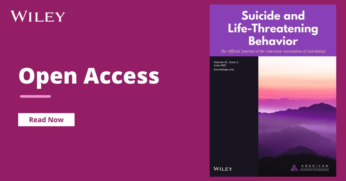 Wiley Psychology (@wileypsychology) on Twitter photo Did you know that one in fifteen physicians experience suicidal ideation?
Read "Thematic analysis and natural language processing of job-related problems prior to physician suicide in 2003–2018", #FreeAccess in <a href="/AASuicidology/">American Association of Suicidology</a>.
🔗: ow.ly/BHE850JTeVF
<a href="/thomasjoiner/">Thomas Joiner</a> Did you know that one in fifteen physicians experience suicidal ideation?
Read "Thematic analysis and natural language processing of job-related problems prior to physician suicide in 2003–2018", #FreeAccess in <a href="/AASuicidology/">American Association of Suicidology</a>.
🔗: ow.ly/BHE850JTeVF
<a href="/thomasjoiner/">Thomas Joiner</a>