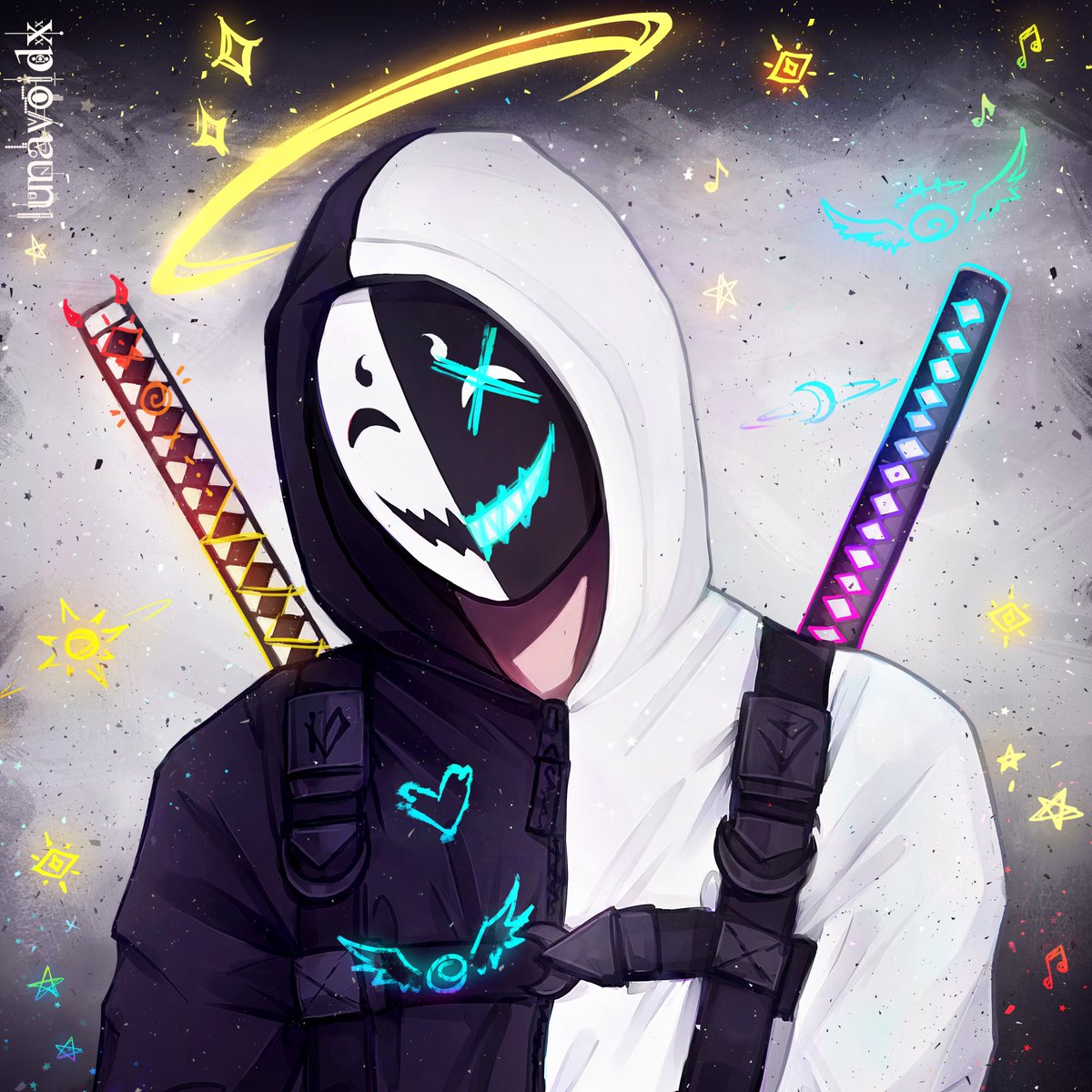 lunavoidx's tweet photo. Happy #PortfolioDay ♡☆

✦ Hi I'm Luna, I make digital art that I sometimes also animate

✦ I mostly draw my characters &amp; I like writing poems to go along with my art as a way of storytelling; here is some of my work https://t.co/UzJVd9M93x