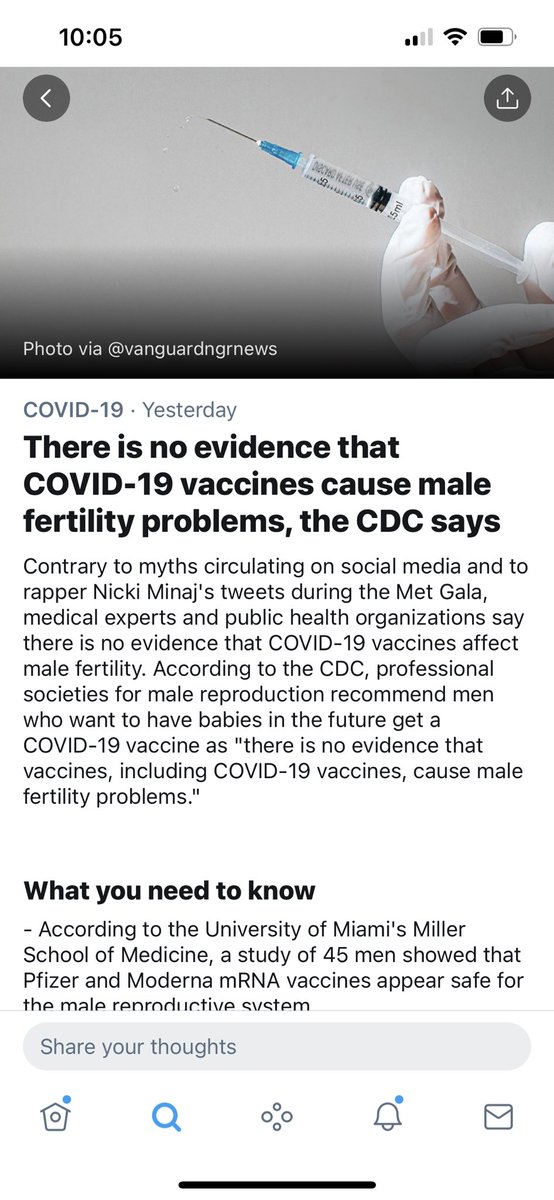 AlexBerenson's tweet photo. There WAS no evidence mRNA vaccines caused male fertility problems until a major peer-reviewed paper on Israeli sperm donors last month. (Note the date on the @CDCgov tweet: March 8, predating the June 17 study.)

There, fixed it for you, Twitter. Aren’t you glad to have me back? https://t.co/9JSA34R9dS