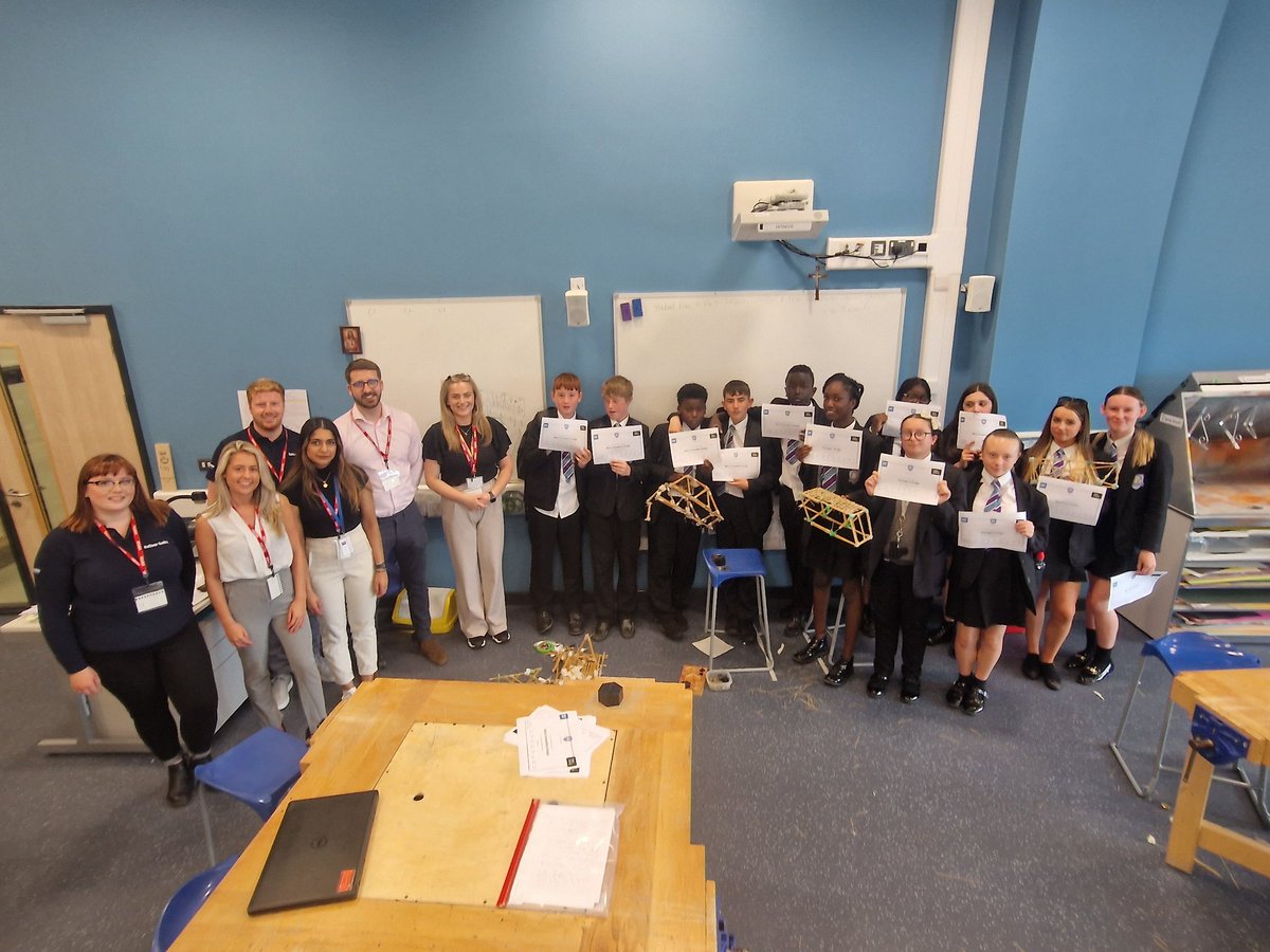 NewmanRCTech's tweet photo. The 3 successful teams. Strongest bridge award, Most Innovative Design, Best Presentation @DECinSchools @balfourbeatty @NewmanRCCollege https://t.co/OtojOATPBk