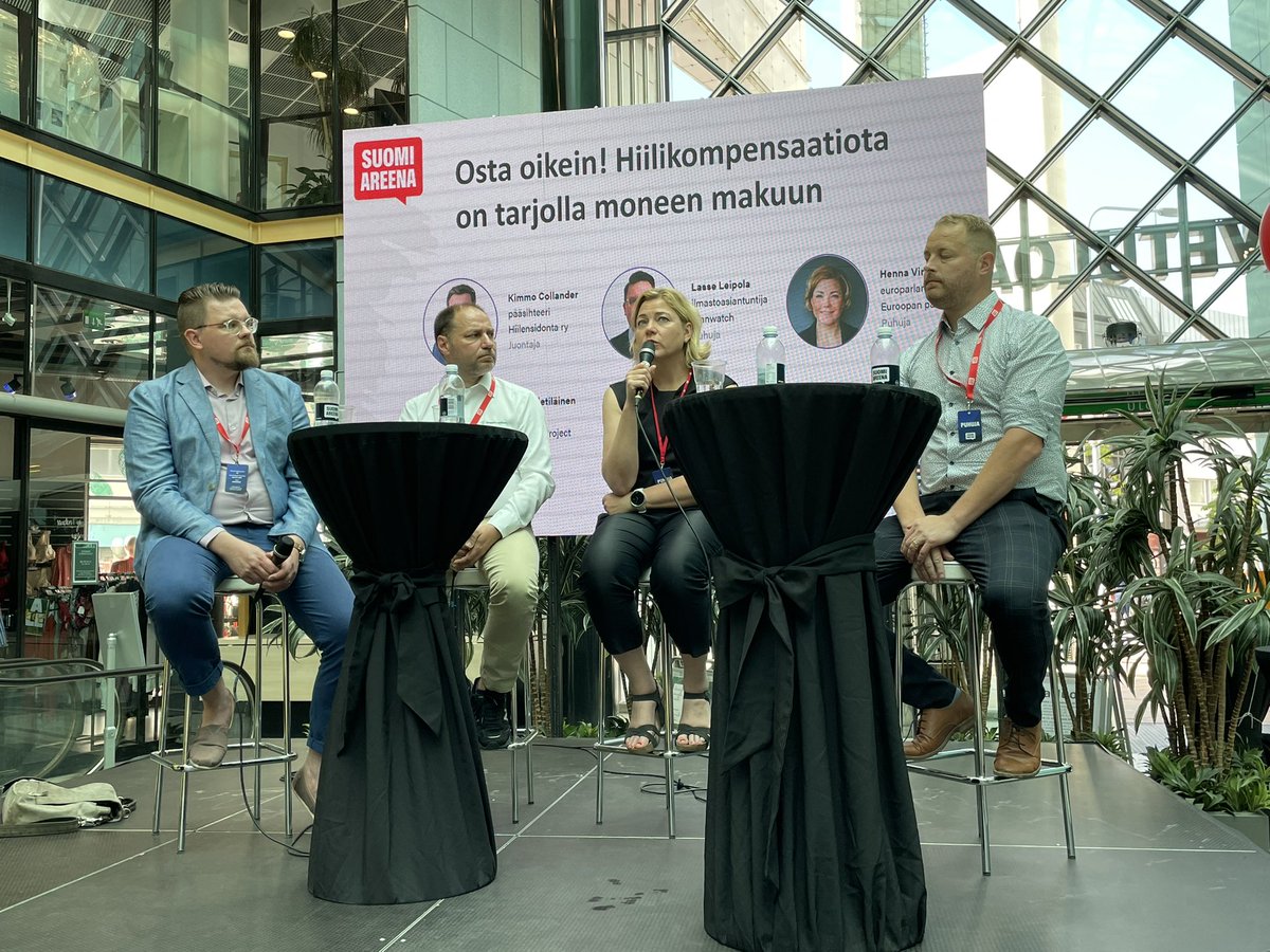 Ilo olla mukana Hiilensidonta ry:n paneelissa #SuomiAreena’ssa. Ensisijaista on vähentää hiilidioksidipäästöjä, mutta jos tämä ei ole mahdollista, kompensaatio kannattaa. Jatkossa on panostettava laskentamallien läpinäkyvyyteen ja siihen, että hiilinieluista tulee pysyviä. 🌳