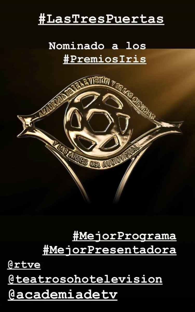 MariaCasado_TV's tweet image. “Las tres puertas” nominado a los #PremiosIris de la @academia_tv a #MejorPrograma y #MejorPresentadora 
Gracias ❤️