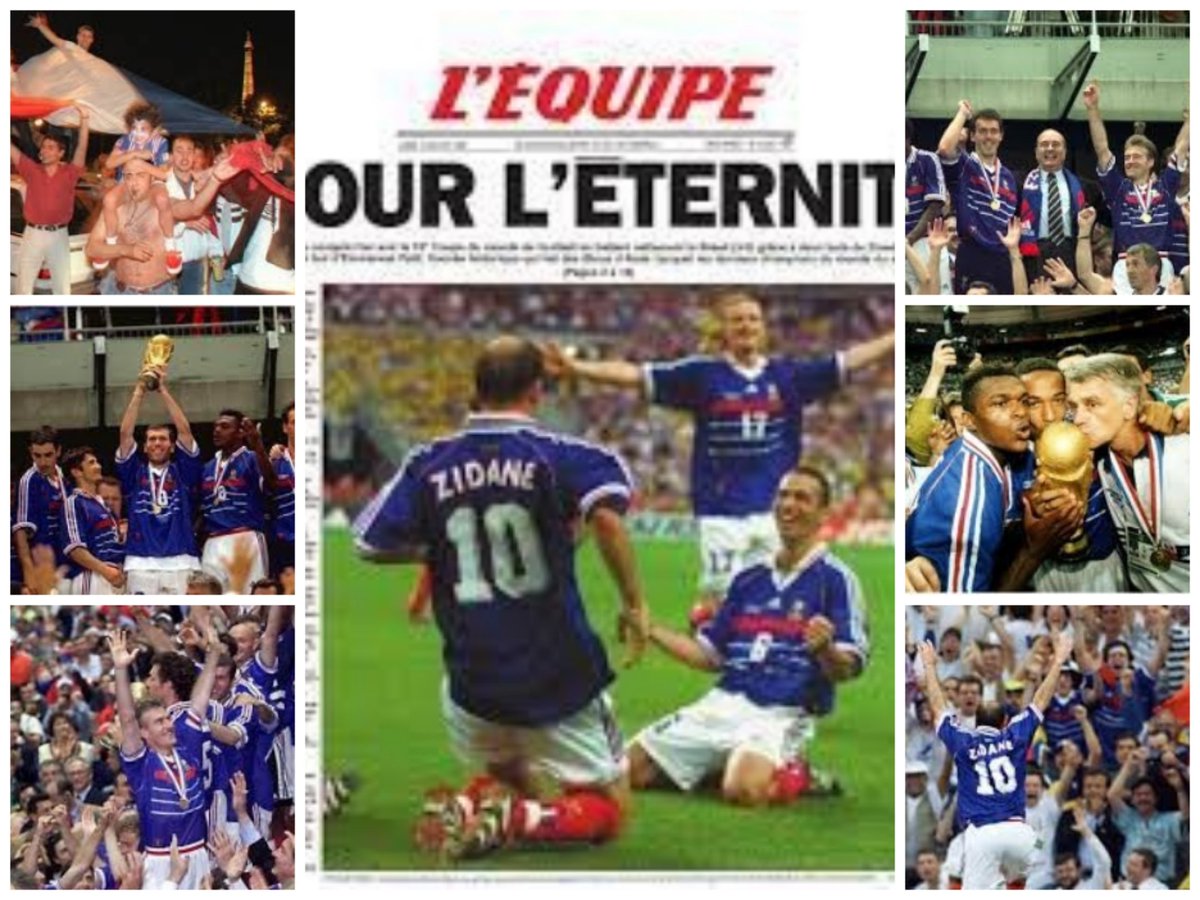 Generations7080's tweet photo. 🏆 Il y a 24 ans jour pour jour @equipedefrance devenait pour la première fois de son histoire championne du monde en battant le Brésil 🇧🇷 3-0. Tout le monde sait où est-ce qu'il était à ce moment là. #PourLeternite https://t.co/ZSNscTCVzI