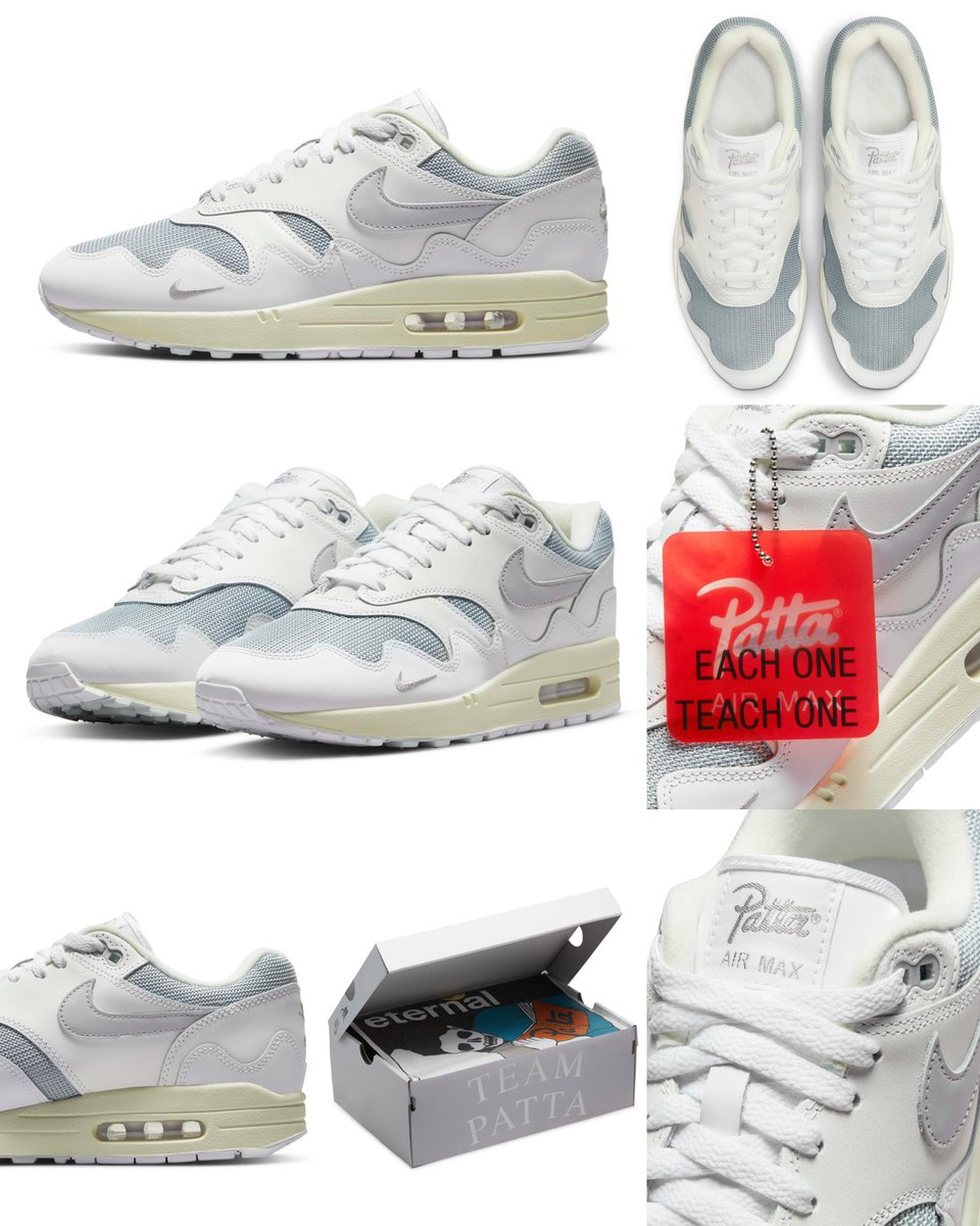 2022 #Patta x Nike Air Max 1 “White” official images! 🌬