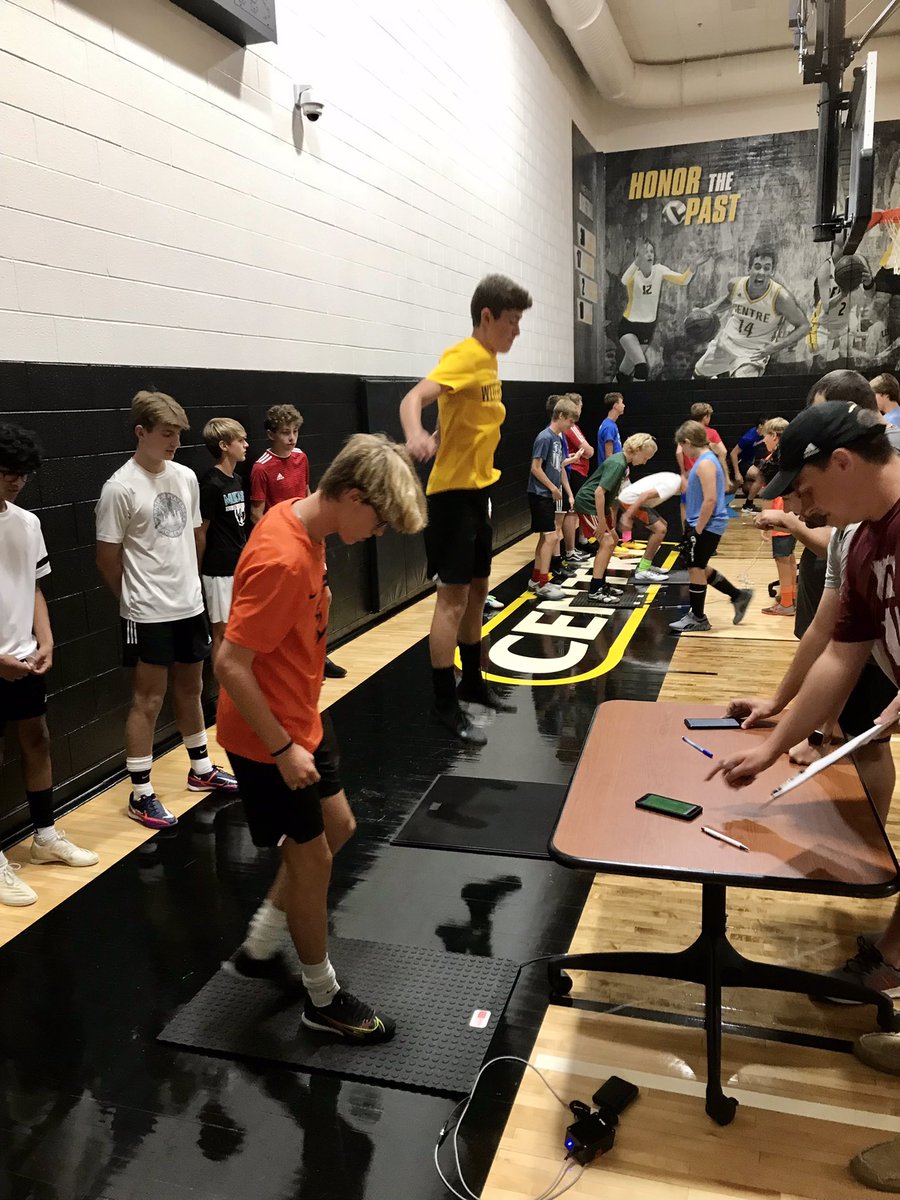CentreSoccer's tweet photo. Coach Carlson & Bluegrass Sports Performance is testing our camp this week. Who knew how fast some of these players are! They certainly enjoy comparing times!! #CompetitiveGroup https://t.co/GmTXAn8JBR