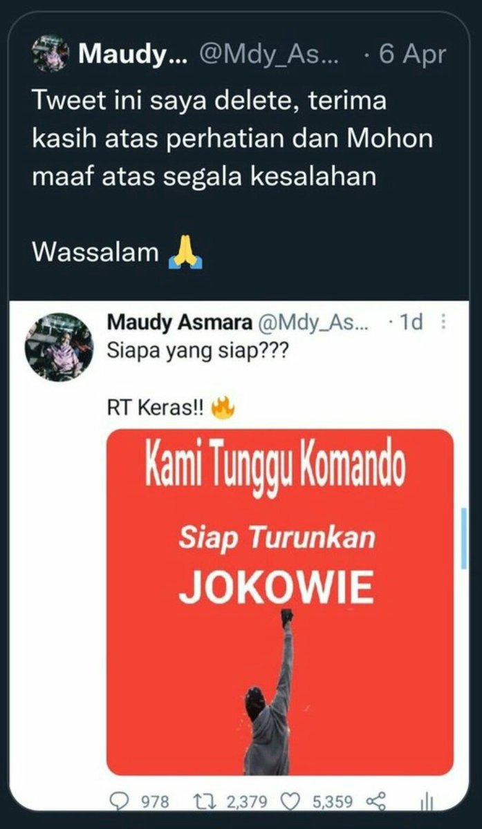 Kok dihapus nduk..??  Takut..?? Makanya hati hati kalo buat postingan ya nduk...!! 😀😀.