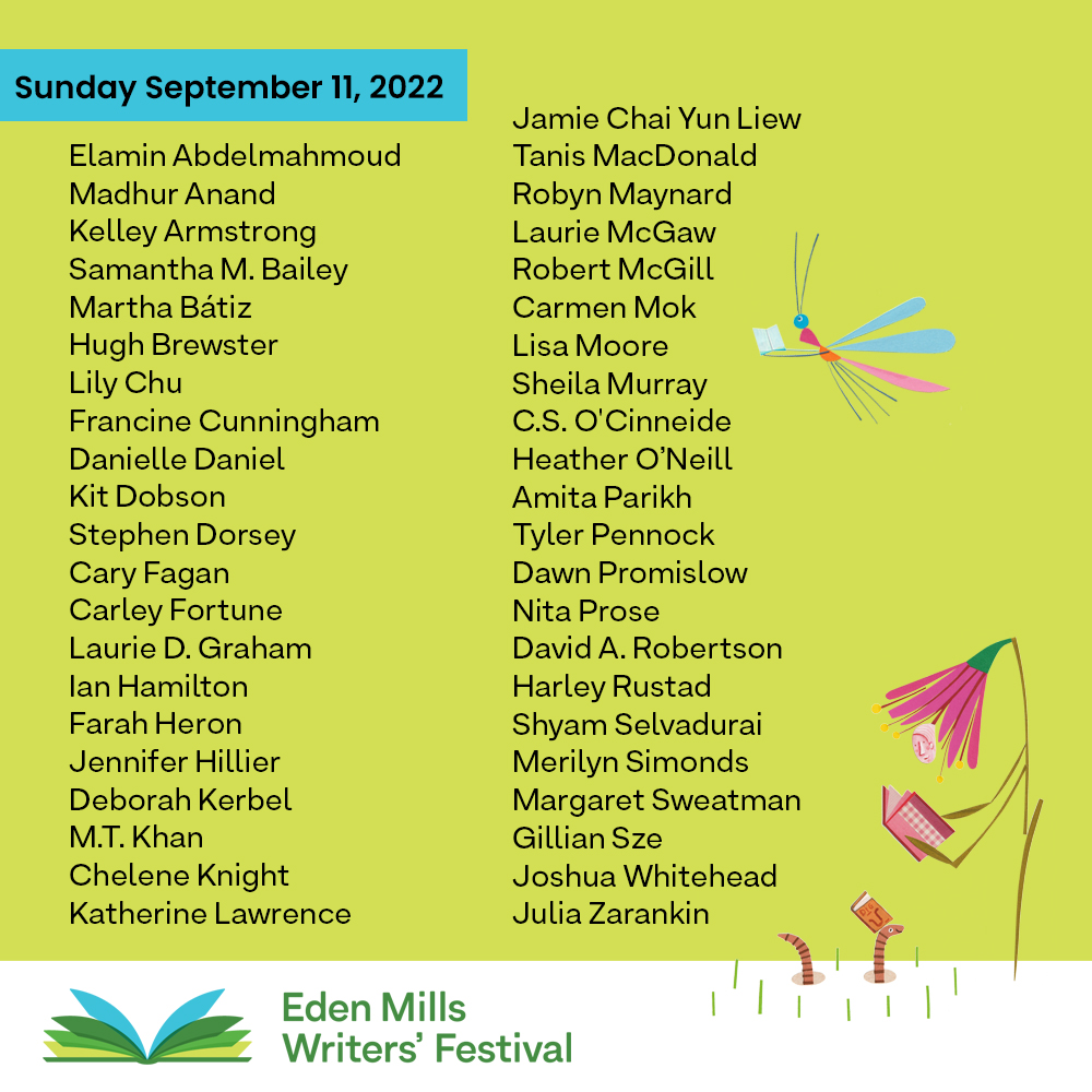 Eden Mills Writers' Festival on Twitter "Announcing our 2022 festival lineup!! Join us in Eden